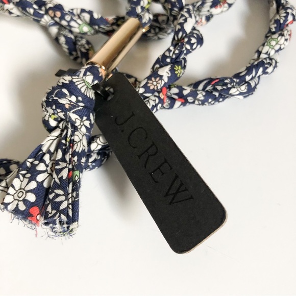 NWT J. Crew Liberty Junes Meadow Lawn Blue lariat belt brass - Picture 5 of 9